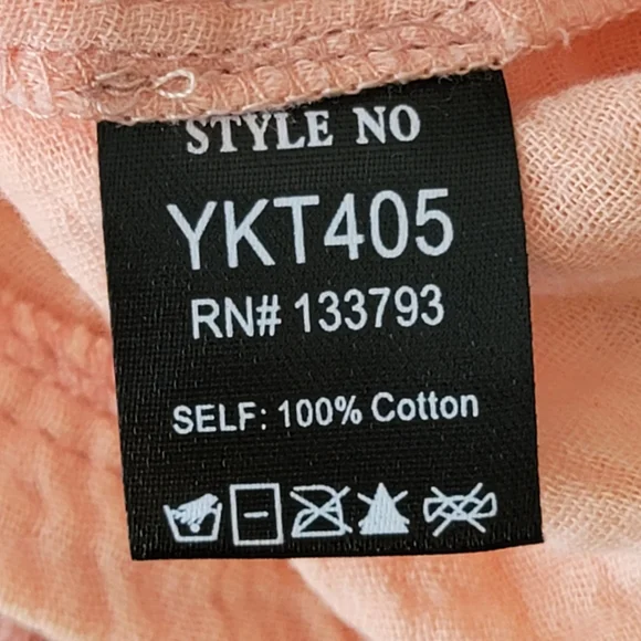 POL Women's 100% Cotton Gauzy Style Button-Front Loose Fit Top. Size: S - Picture 6 of 7